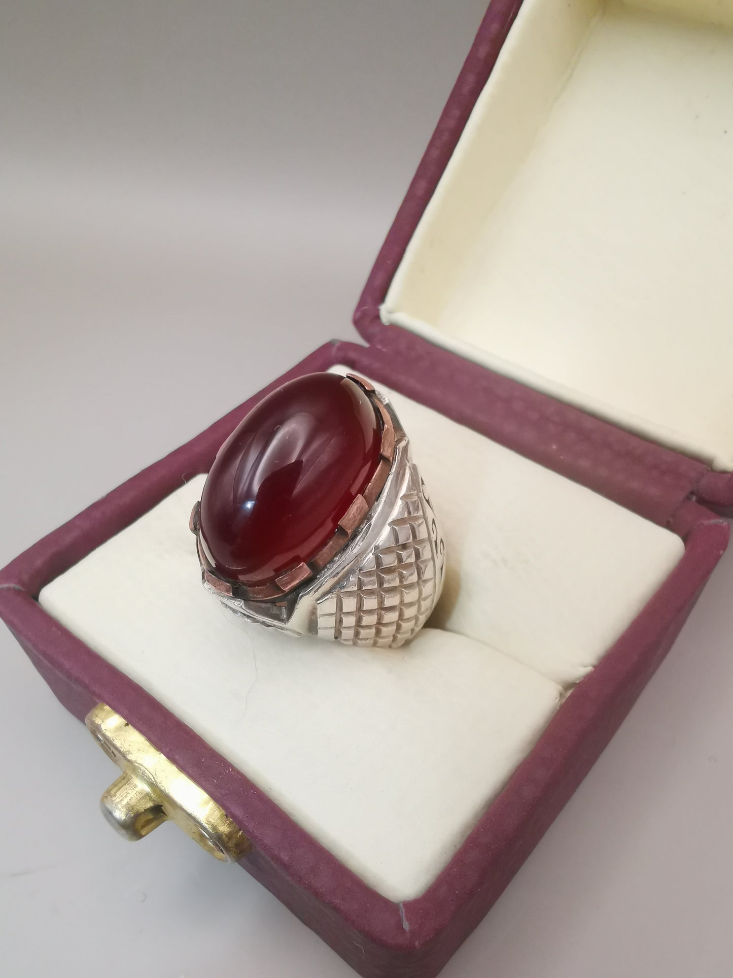 Vintage Style royal Mens Aqeeq ring 925 Sterling Silver - Heavenly Gems