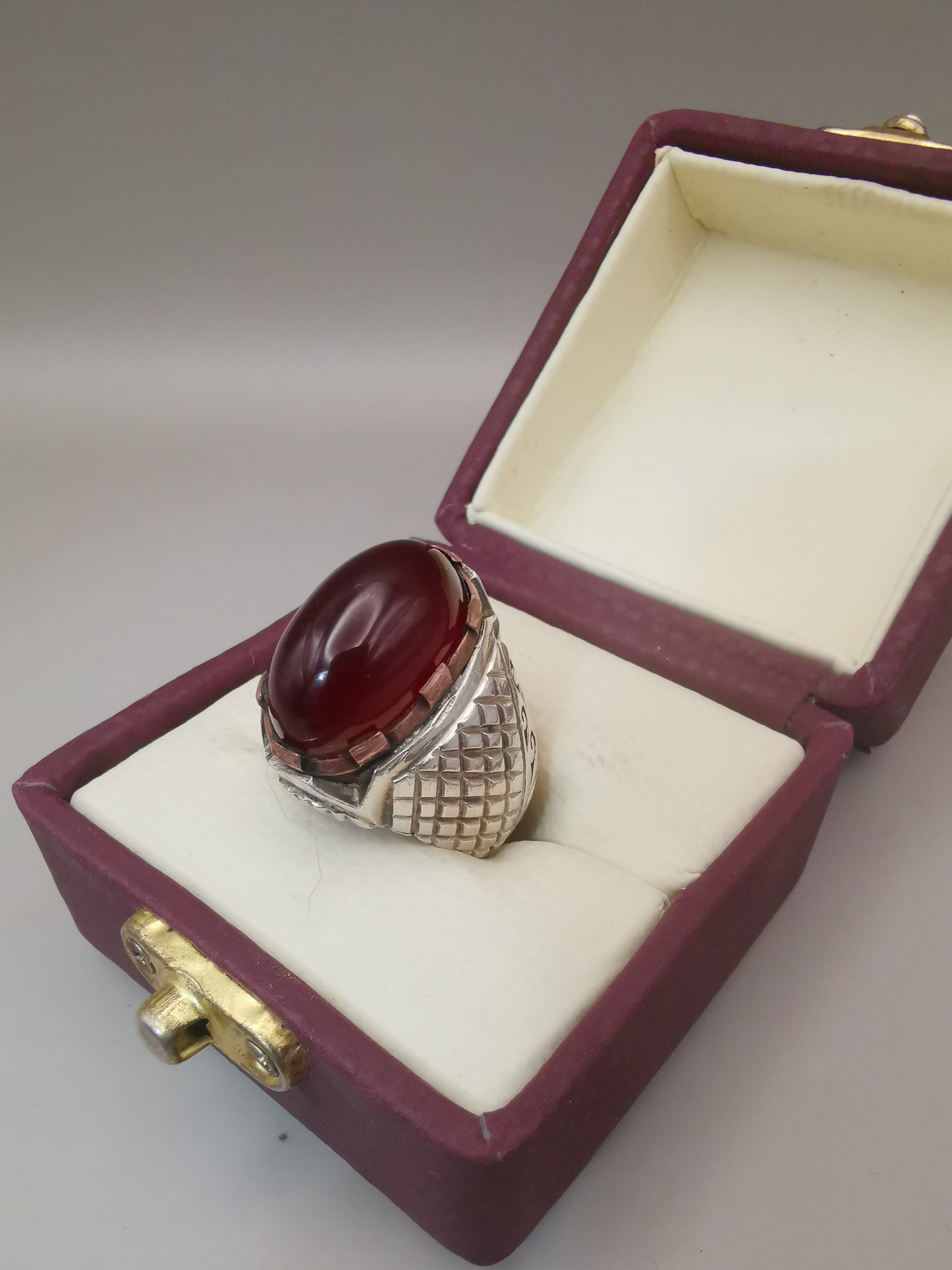 Vintage Style royal Mens Aqeeq ring 925 Sterling Silver - Heavenly Gems