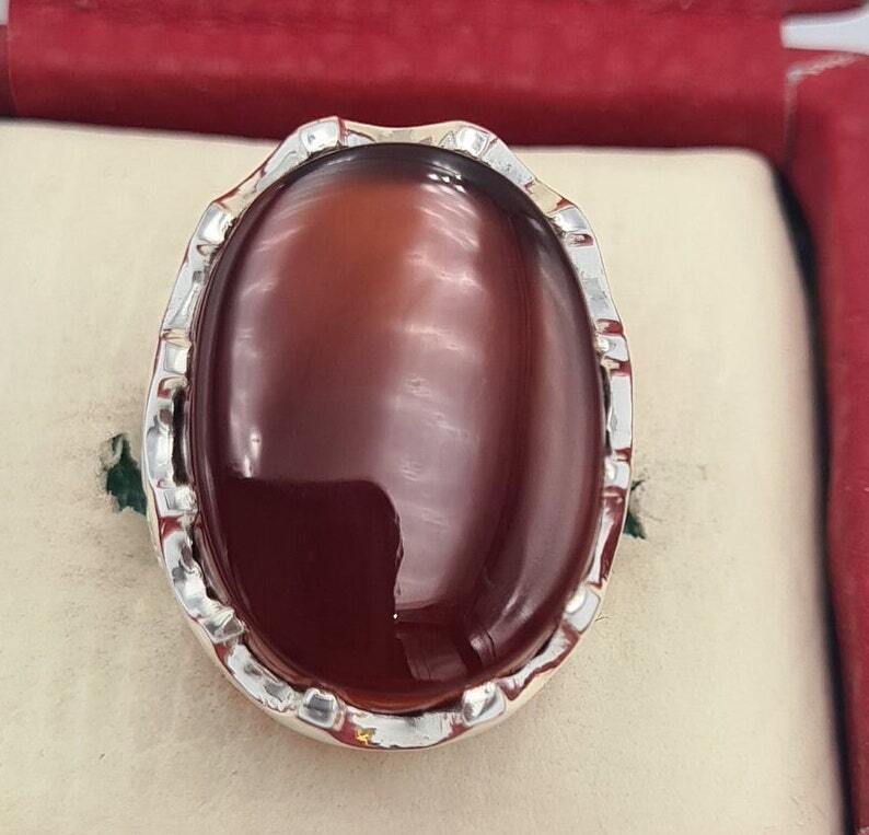 Yemeni Aqeeq ring yaman agate yamani akik hakik aqiq bague handmade jewelry ring - Heavenly Gems