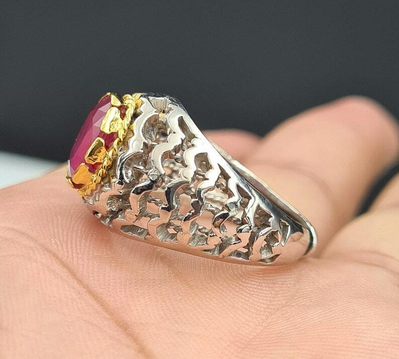 Palladium Ring Palladium Jewelry gift engagement gifts handmade ruby gold ring - Heavenly Gems