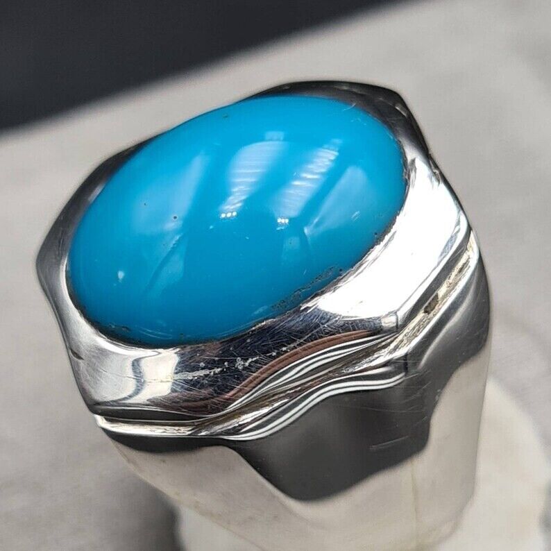 Natural Feroza Rings Real Turquoise Ring Super clean Turquoise ring Shia Rings - Heavenly Gems