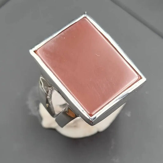 Mens Aqeeq ring in 925 sterling silver handmade Yamani agate stone hakik aqiq - Heavenly Gems