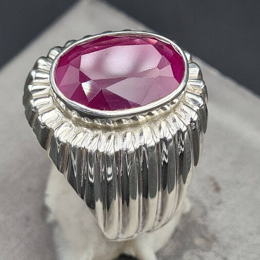 mens ruby ring from African Mines High quality Flux Filled mens ruby pink ruby - Heavenly Gems