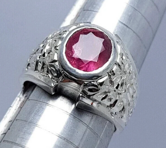 Real Big Ruby Ring Afghan Ruby Dark Blood Red Ruby Stone Ring Pigeon Blood gift - Heavenly Gems
