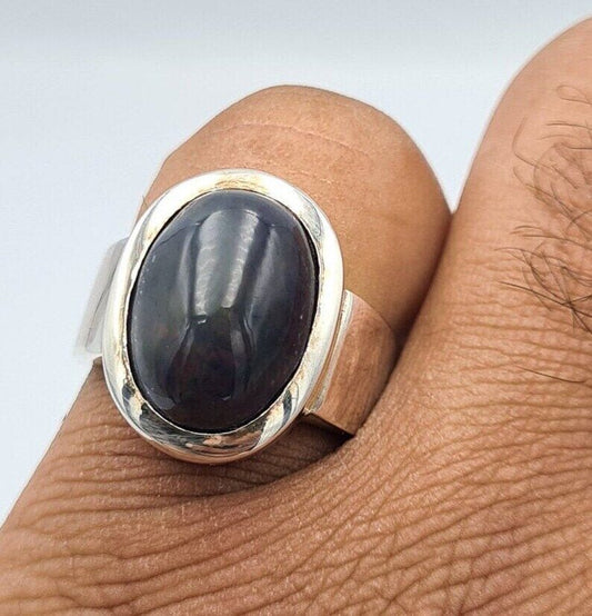 Beautiful Black Opal Ring Unisex Handmade Jewelry Gift mother's day ring to gift - Heavenly Gems