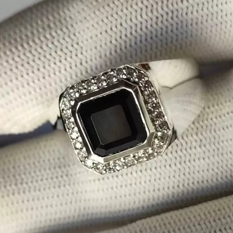 Yemeni Aqeeq Ring for Women - Natural Agate Gemstone with Sterling Silver 925 - Heavenly Gems