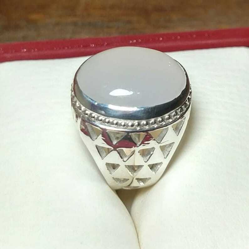 Natural Dur e Najaf Mens Mens Star Shape Ring Sterling Silver 925 gift for him - Heavenly Gems