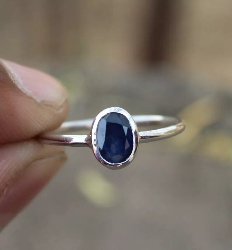 High-Quality Sapphire Gemstone Ring - Premium 925 Sterling Silver - Heavenly Gems