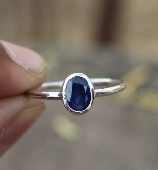 High-Quality Sapphire Gemstone Ring - Premium 925 Sterling Silver - Heavenly Gems