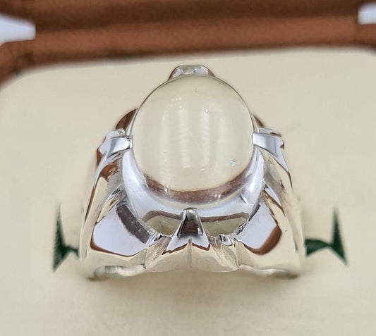 Natural Najaf Quartz Stone Sterling Silver Ring - Zodiac Gift for Him - Heavenly Gems