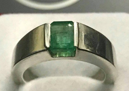 Natural Unheated Untreated mens Emerald Ring panjsher Emerald ring Real emerald - Heavenly Gems