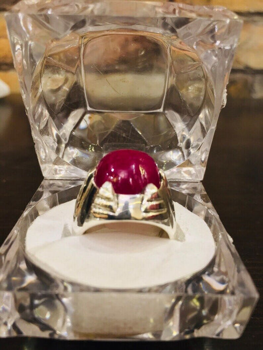 Natural Ruby Ring for Men's Original Yaqoot Stone Ring Real Ruby Engagement Ring - Heavenly Gems