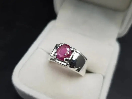 Natural Ruby Ring For Men 925 Sterling Silver Yakoot Ring Real Ruby Ring mens - Heavenly Gems