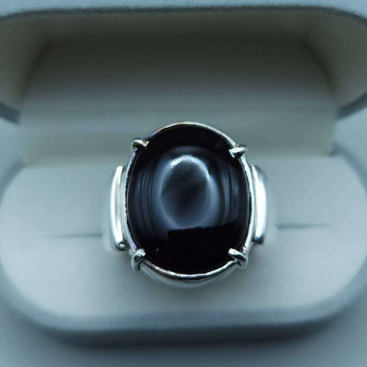 Real Yemeni Aqeeq Ring Kabadi Black Dark Deep Blood Red Aqeeq Ring Akik Ring men Sterling Silver 925 (Premium Quality) - Heavenly Gems