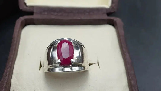 Natural Ruby Ring For Men 925 Sterling Silver Yakoot Ring Real Ruby Ring For Men - Heavenly Gems