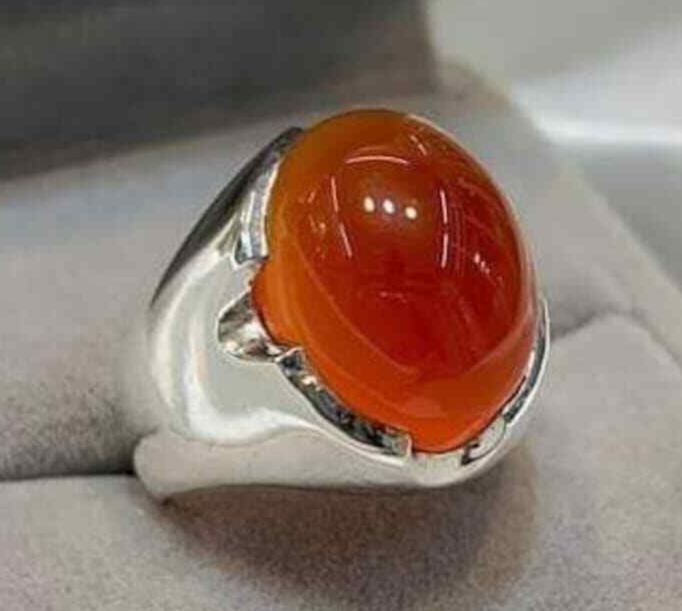 Natural Aqeeq Rings Yemeni Aqeeq Shia Ring Silver 925 Handmade Agate Carnelian - Heavenly Gems
