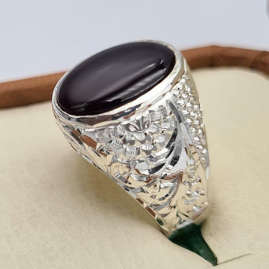 Yemeni aqeeq akik aqiq agate bague mens rings handmade jewelry birthstone gifts - Heavenly Gems