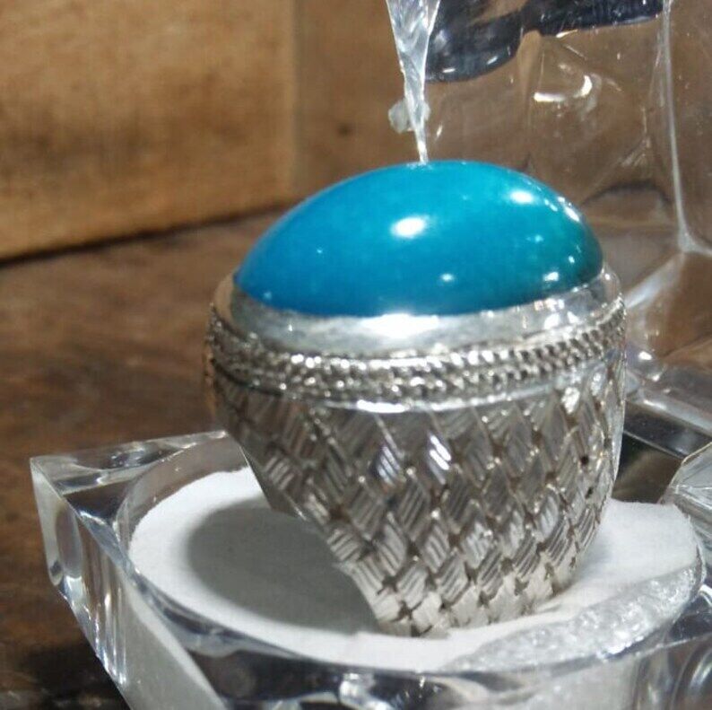 Natural Original Hussaini Feroza Ring Real Natural Neeshapuri Feroza Ring - Heavenly Gems