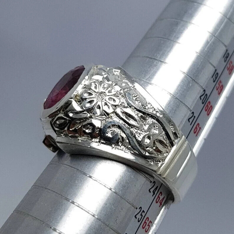 Real Big Ruby Ring Afghan Ruby Dark Blood Red Ruby Stone Ring Pigeon Blood gift - Heavenly Gems