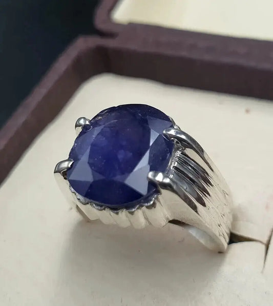 Mens Sapphire Ring Natural 8ct Sapphire Ring For Men Sapphire Sterling Silver - Heavenly Gems