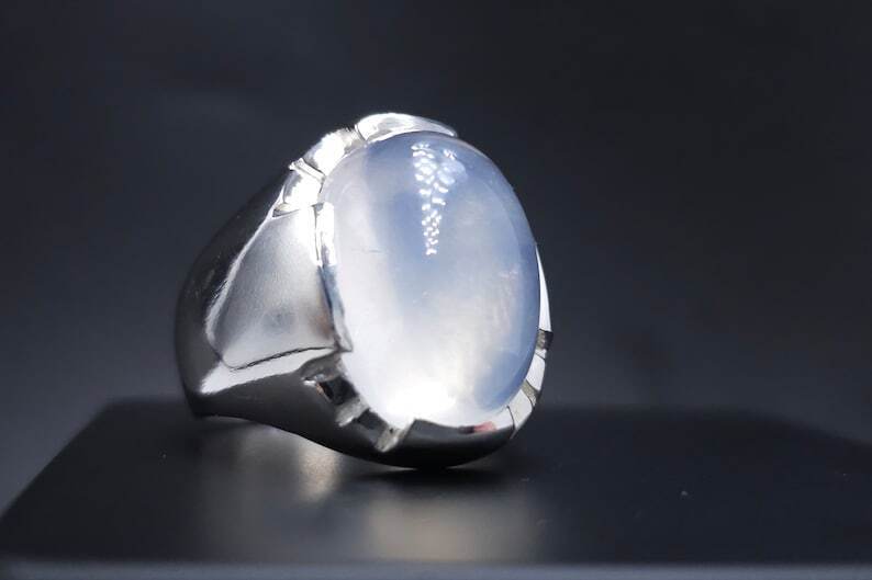 Mens Dur e Najaf Ring Moonstone Ring 925 Sterling Silver Bague Dur e Najaf Bague - Heavenly Gems