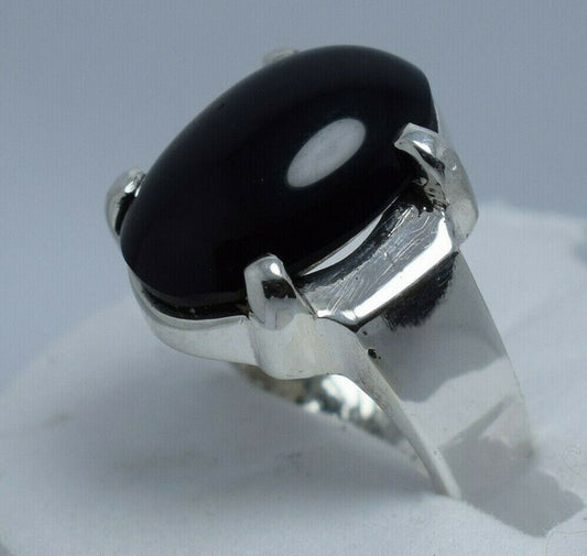 Black Red Yemeni Aqeeq Ring Akik Agate Aqiq Yamani Aqeeq Rings Men's Jewellery Sterling Silver 925 - Heavenly Gems