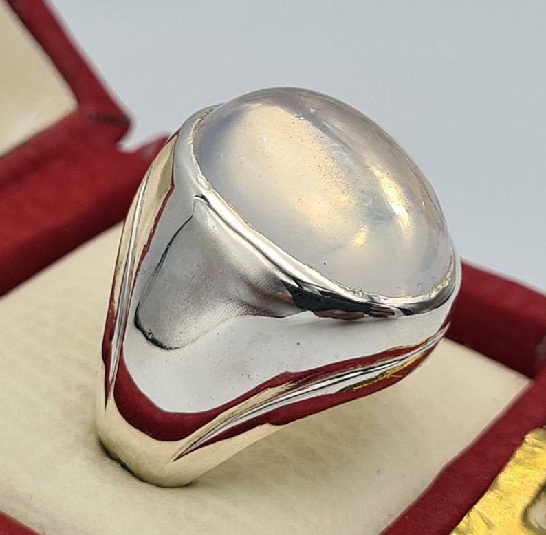 Natural White Quartz Najafi Quartz Stone Dur e Najaf Jewelry Mens Quartz Ring - Heavenly Gems