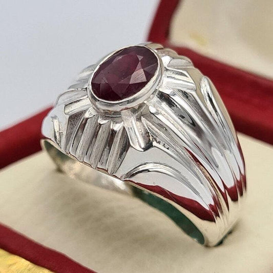 Unique Pigeon Blood Red Unheated and Untreated Ruby Ring Natural Handmade ring - Heavenly Gems