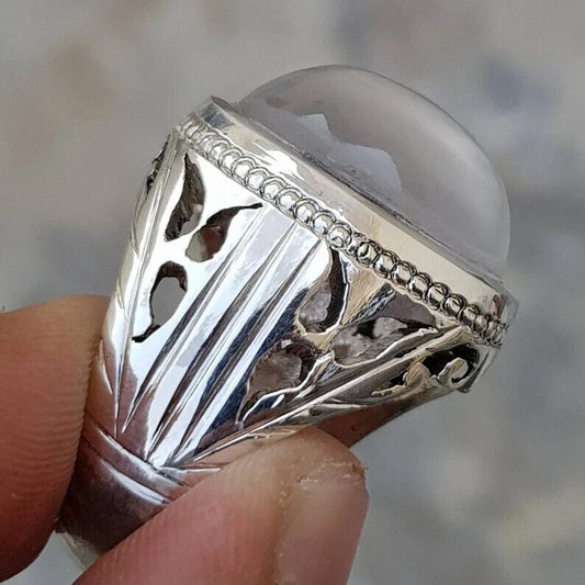 Natural Dur Al Najaf Stone Ring Dur e Najaf Ring Shia Rings Najaf Stone White - Heavenly Gems