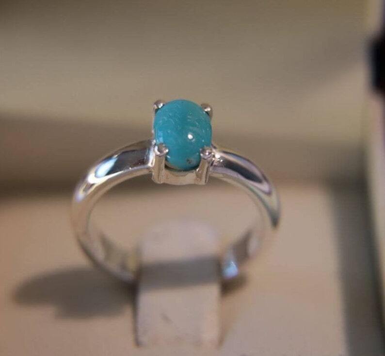 Natural Feroza Ring Feroza Band old Turquoise Rings Womens Jewellery Silver ring - Heavenly Gems
