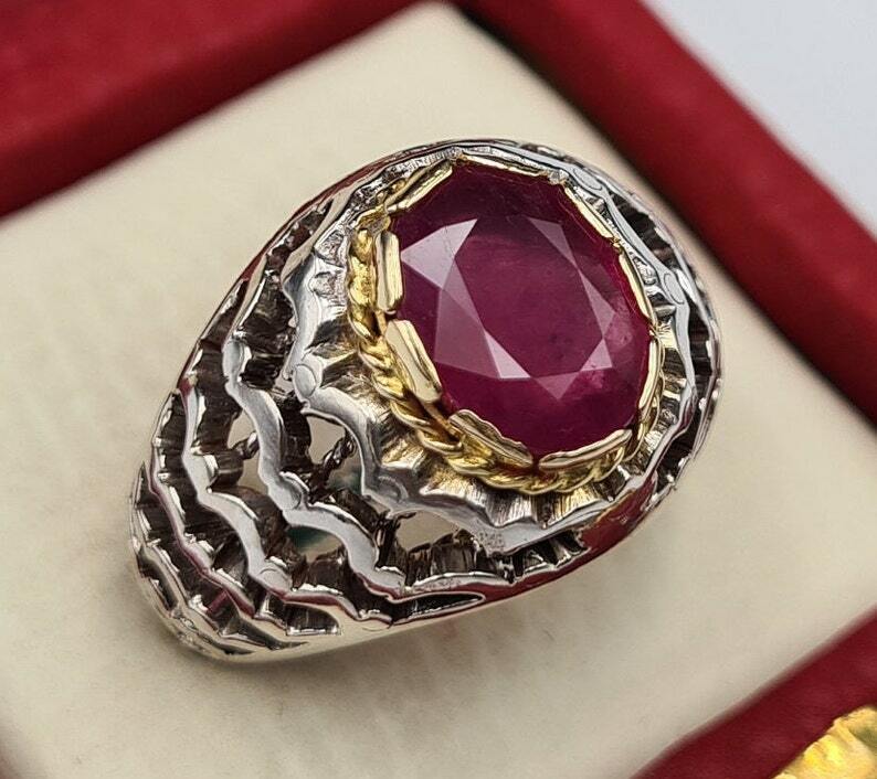 Palladium Ring Palladium Jewelry gift engagement gifts handmade ruby gold ring - Heavenly Gems