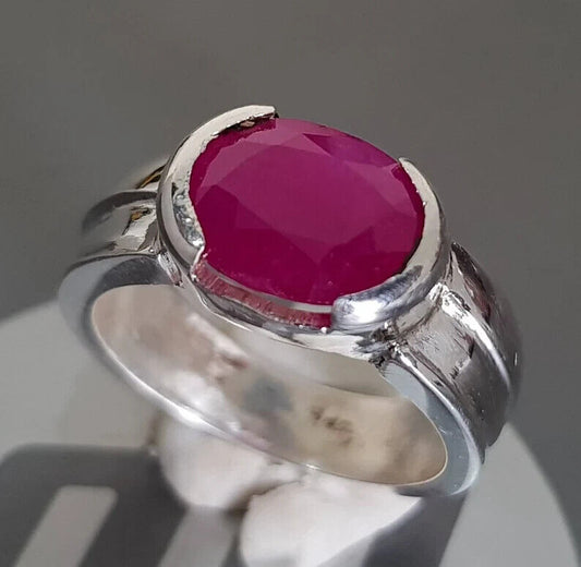 4 ct plus Ruby Ring Unheated Untreated Afghan Ruby Dark Pink Red Ruby Stone ring - Heavenly Gems