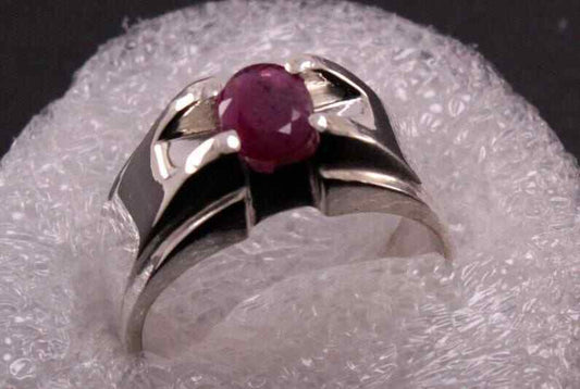 Pigeon Blood Afghan Ruby Ring Sterling Silver 925 - Heavenly Gems