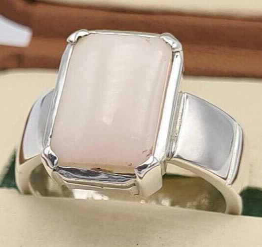 Opal Ring White Opal Stone Mens Opal Sterling Silver Handmade Ring Zodiac ring - Heavenly Gems