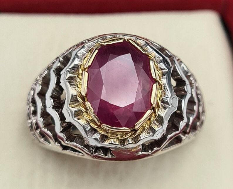Palladium Ring Palladium Jewelry gift engagement gifts handmade ruby gold ring - Heavenly Gems