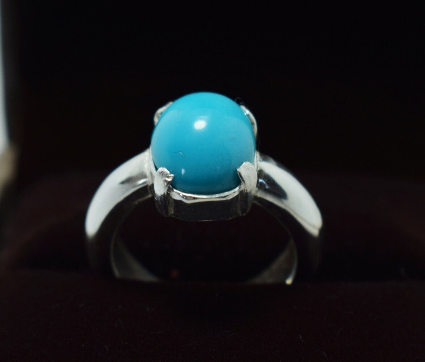 Turquoise Ring Womens Real Gemstone Very Clean Feroza Jewelry Handcrafted Rings - Heavenly Gems