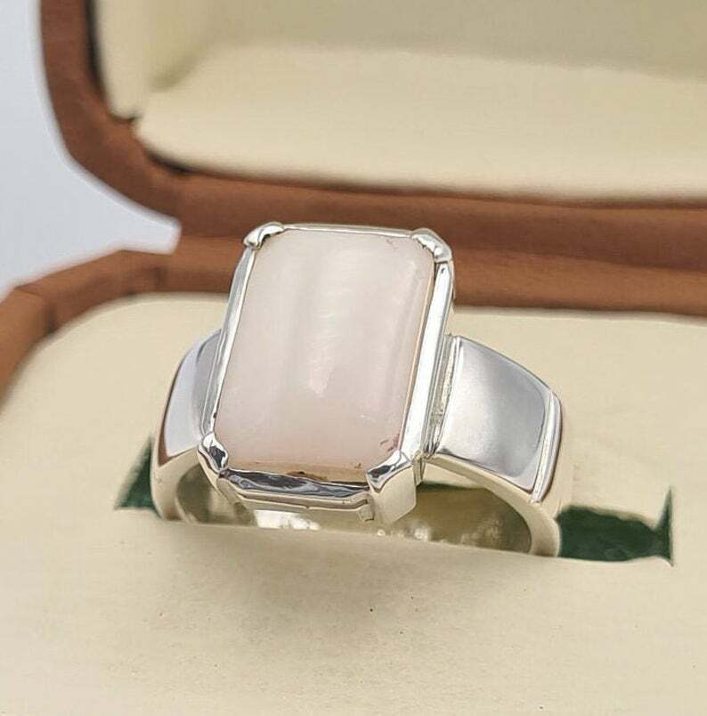 Opal ring mens opal stone handmade jewelry natural gemstone men zodiac jewelley 925 Sterling Silver Ring - Heavenly Gems