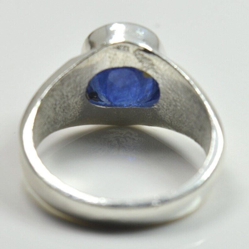 Natural Blue Sapphire,925 Sterling Silver,Ring For Men,Astrology Jewelry Gift - Heavenly Gems