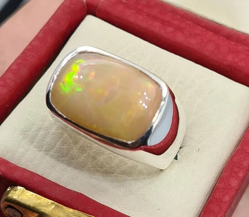 Opal Ring Natural Opal stone opale jewelry real best fires opal mens real opal - Heavenly Gems