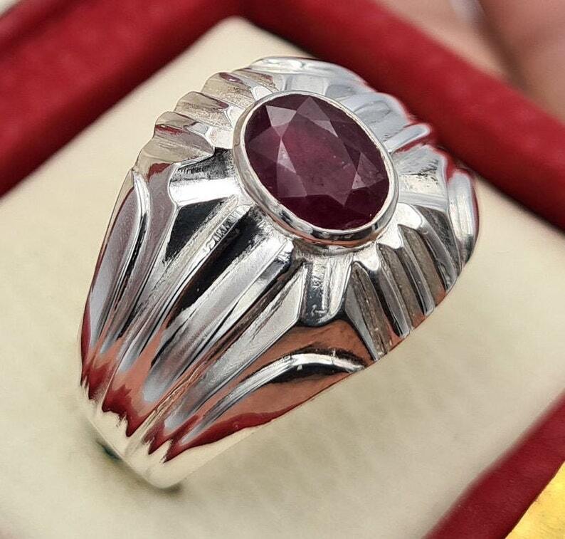 Unique Pigeon Blood Red Unheated and Untreated Ruby Ring Natural Handmade ring - Heavenly Gems