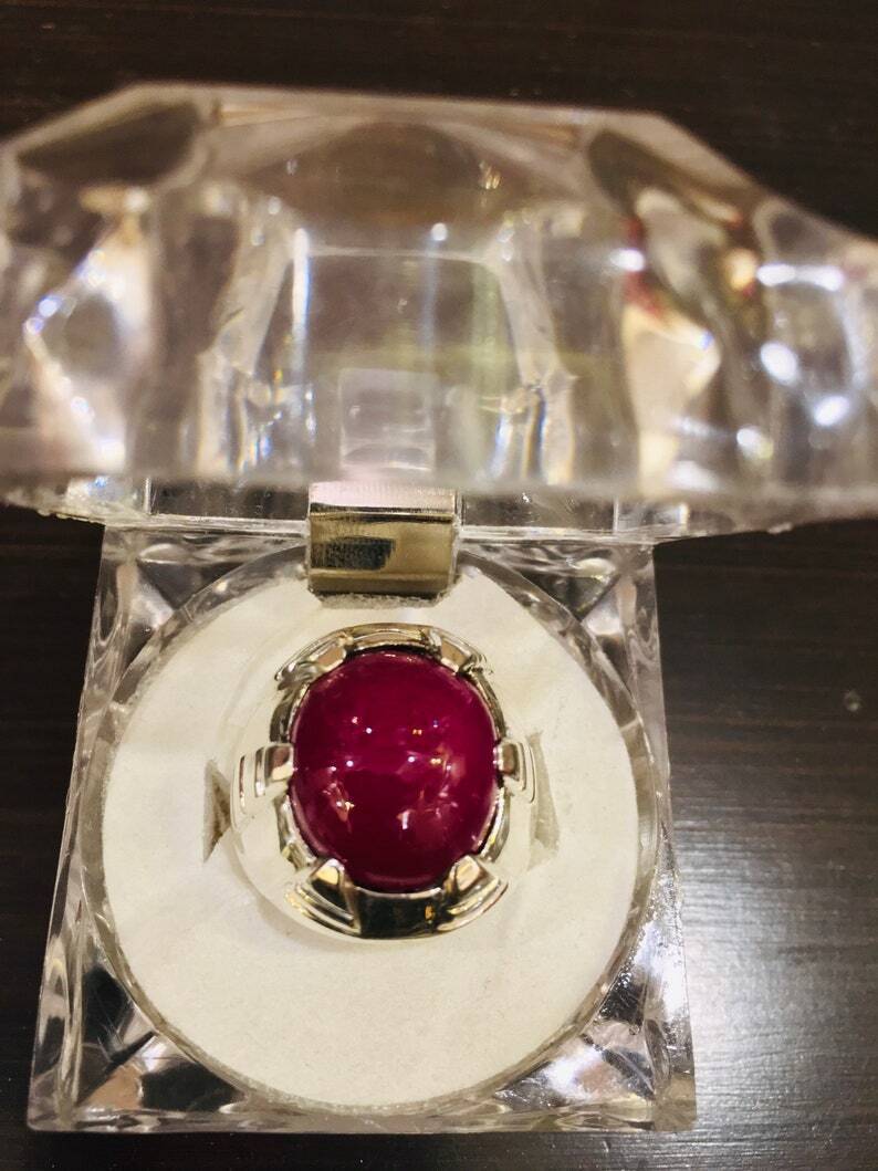 Natural Ruby Ring for Men's Original Yaqoot Stone Ring Real Ruby Engagement Ring - Heavenly Gems