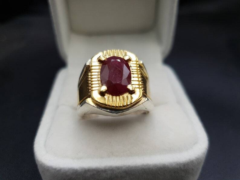 Natural Ruby Ring For Men Women Pegion Blood Ruby Unheated Untreated Afghan Ruby - Heavenly Gems