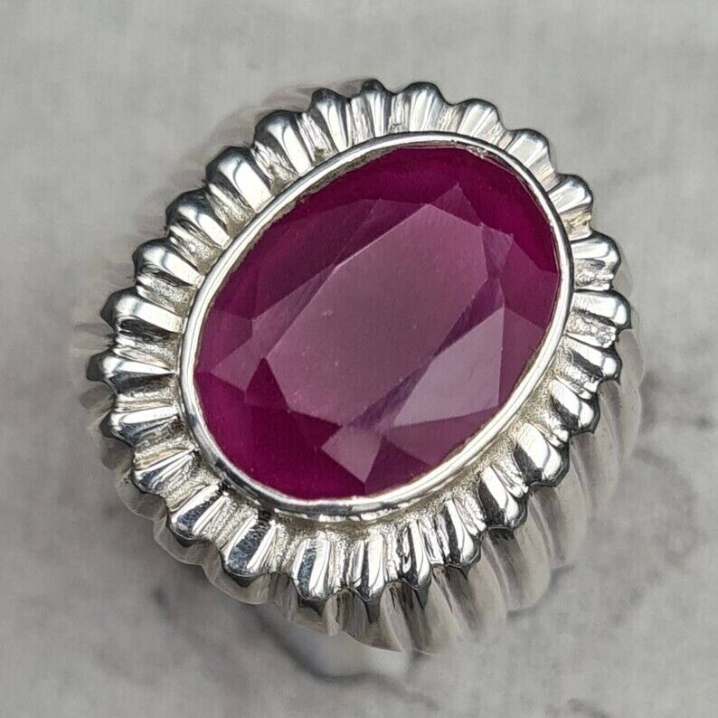 mens ruby ring from African Mines High quality Flux Filled mens ruby pink ruby - Heavenly Gems