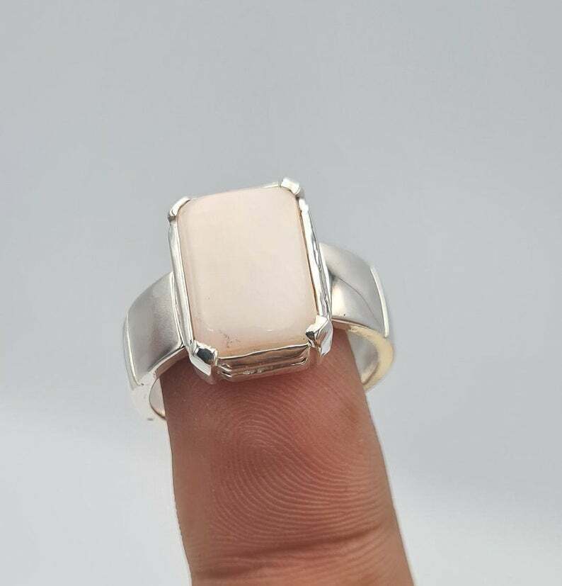 Opal ring mens opal stone handmade jewelry natural gemstone men zodiac jewelley 925 Sterling Silver Ring - Heavenly Gems