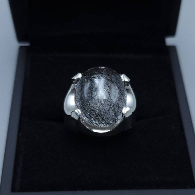 Natural Dur Al Najaf Stone Ring White Moon Stone Ring Shia Rings Najaf Stone - Heavenly Gems
