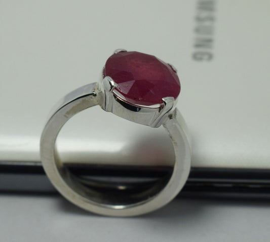Ruby Ring Womens Real Natural Ruby Gemstone 925 Sterling Silver Handcrafted Ring - Heavenly Gems