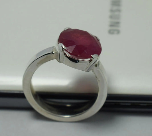 Ruby Ring Womens Real Natural Ruby Gemstone 925 Sterling Silver Handcrafted Ring - Heavenly Gems