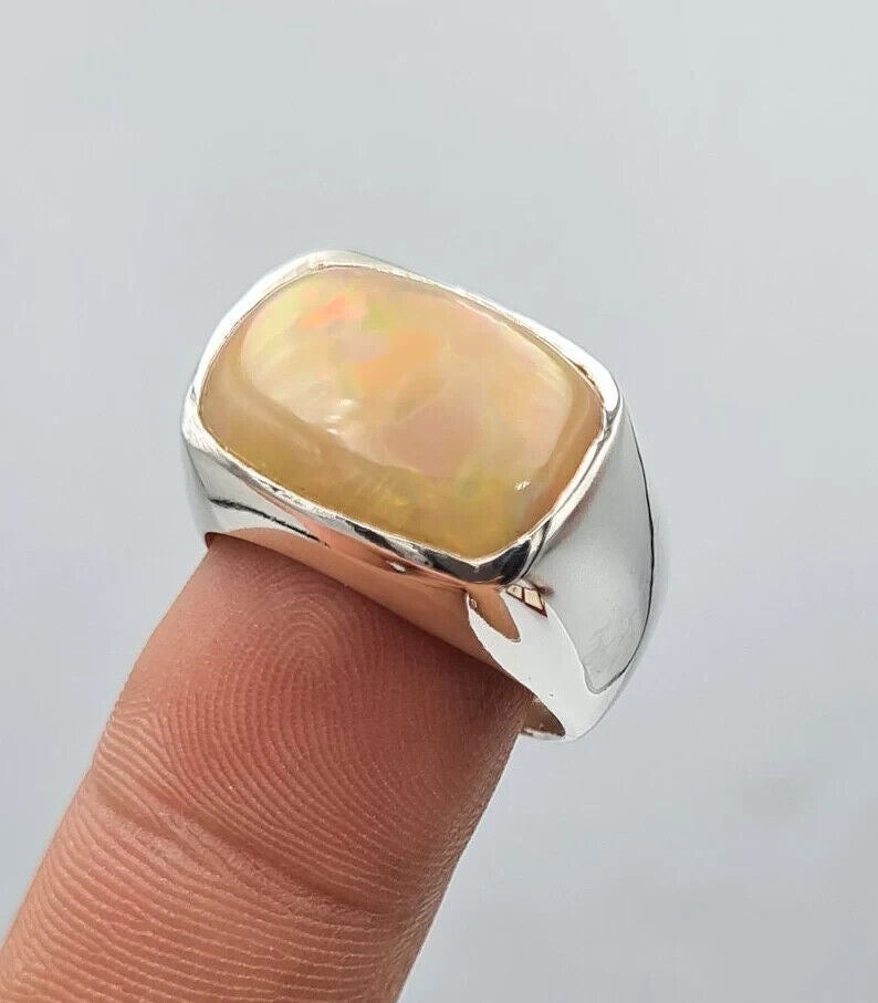 Opal Ring Natural Opal stone opale jewelry real best fires opal mens real opal - Heavenly Gems