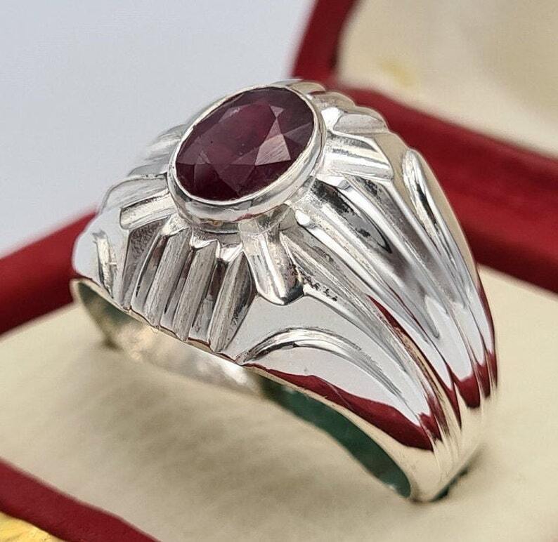 Unique Pigeon Blood Red Unheated and Untreated Ruby Ring Natural Handmade ring - Heavenly Gems
