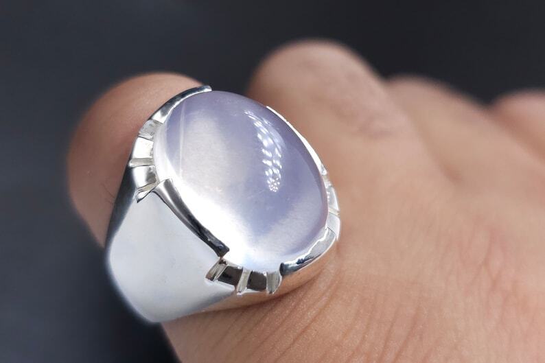 Mens Dur e Najaf Ring Moonstone Ring 925 Sterling Silver Bague Dur e Najaf Bague - Heavenly Gems